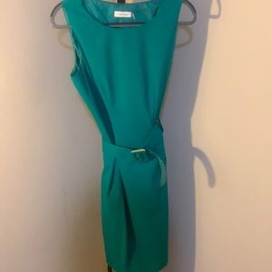 Green belted Calvin Klein dress